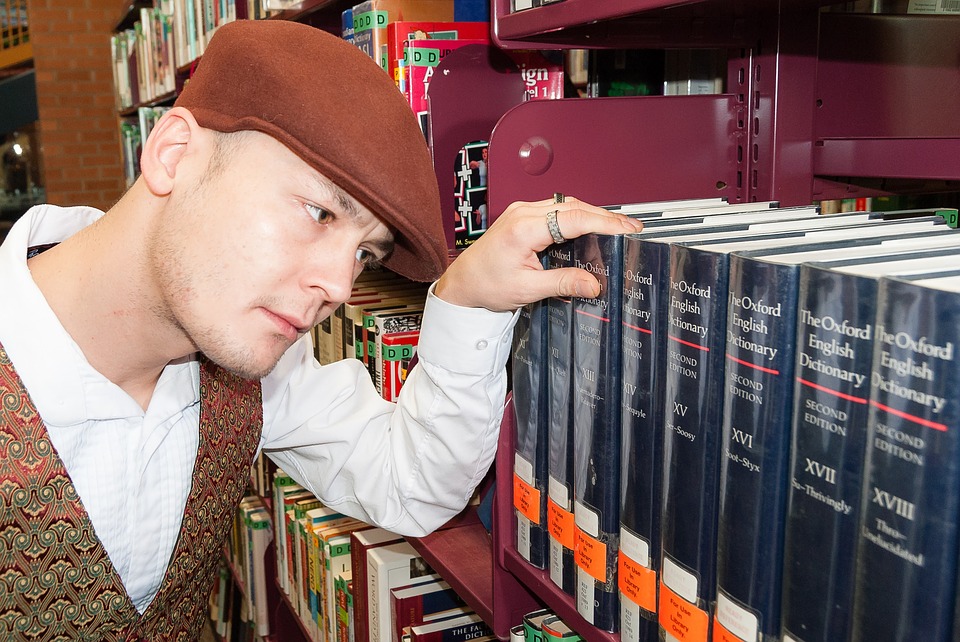guy in library