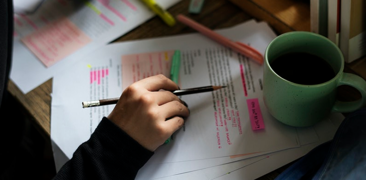 studying with coffee